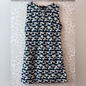 SM Wardrobe Women’s L Blue Mushroom Sleeveless Short Boho Shift Dress